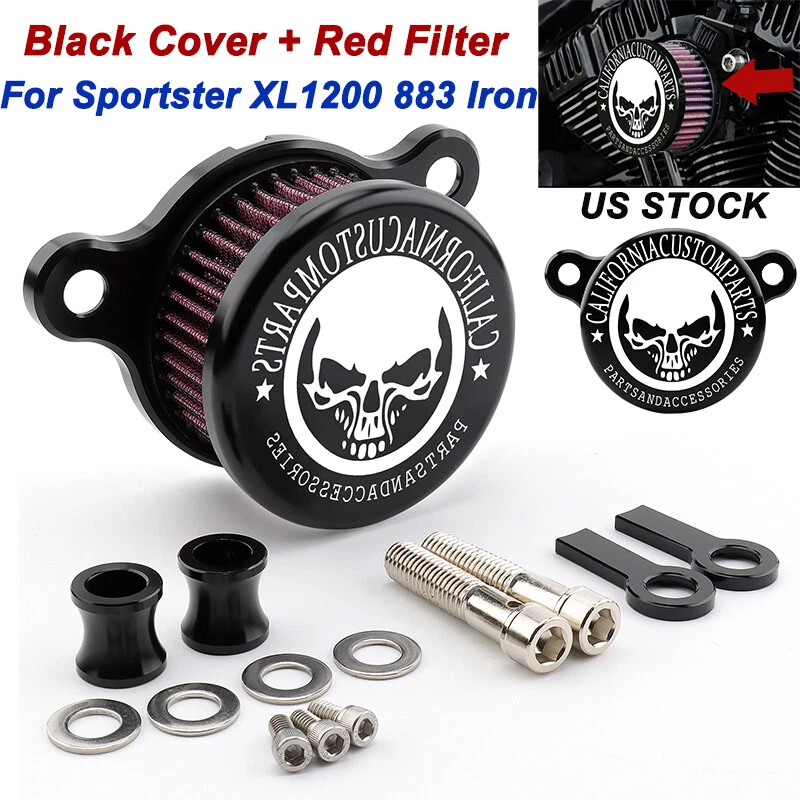 For Harley CNC Air Cleaner Intake Filters System Sportster XL883 1200 Iron 48 72 - Image 1 of 4