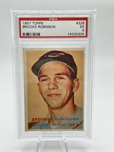 1957 TOPPS #328 BROOKS ROBINSON PSA 5 ROOKIE RC EX