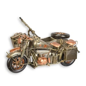 9932158-D Nostalgia Model Car Classic Motorcycle Sidecar Military 17X27X35Cm - Picture 1 of 1