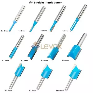 1/4" Router Bit, Straight Cutter, Routing, Bits,3 4 5 6 8 10 14 15 18 x 12 20 mm - Picture 1 of 12