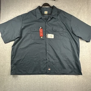 Dickies Men's 1574 Short Sleeve Casual Original Fit Button Up Work Shirt Blue - Picture 1 of 10
