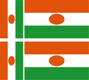 Lot 4 Vinyl Stiker Drapeau autocollant Flag NIGER - Imagen 1 de 1
