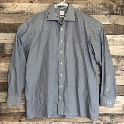 OLYMP Luxor Comfort Fit Shirt Mens 16.5/42 Button Up Long Sleeve Blue Striped - Image 1 of 4