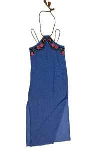 Anthropologie Red Carter Size XS maxi dress embroidered halter i14 - Picture 1 of 5