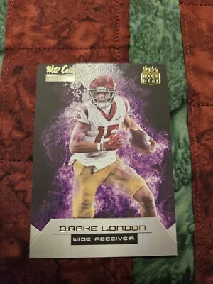 2022 Wild Card Matte National Promo Rising Heat RHN-8 Drake London Purple 12/25 - Image 1 of 2