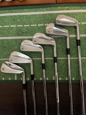 Cusom set of taylormade P-7MB & P770 iron set 9-4 KBS $ taper 130X +4 Align Grip - Image 1 of 4