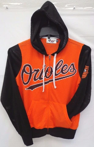 Baltimore Orioles Women's M Walk Off Full Zip Hoody Mesh Sweater 725 Cover