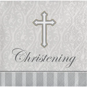 Christening Napkins Beverage Napkins Cross Devotional Party Decoration Supply 16 - Picture 1 of 2