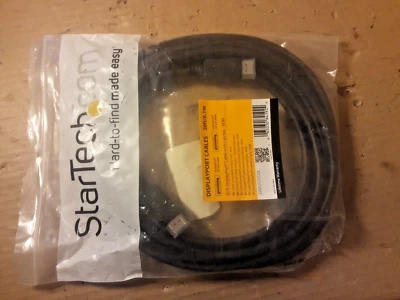 Startech 20ft/6.1m Displayport Cable with Latches (DISPLPORT20L) NEW - Image 1 of 4