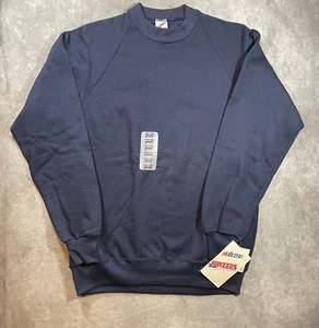 Vtg 90s NOS Jerzees Blank Navy Blue Crew Neck Sweatshirt Size Large Deadstock - Picture 1 of 7