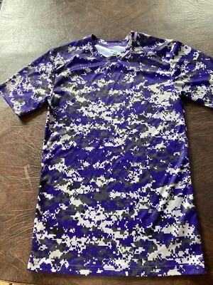Camiseta deportiva camuflada digital negra/gris/púrpura para hombre talla XS BADGER Foto 1 de 4
