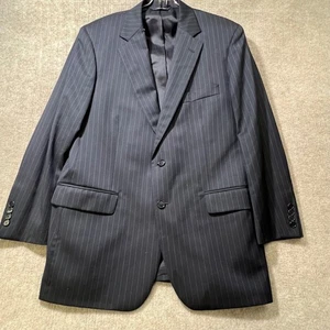 Brooks Brothers 1818 Madison Pinstripe Wool Suit Jacket Blazer 42R 36W Navy - Picture 1 of 17