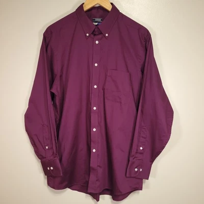 Camisa de vestir Izod para hombre 16-16,5/32-33 púrpura elástica manga larga Foto 1 de 4