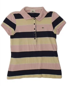 LACOSTE Womens Polo Shirt Size 40 Medium Multicoloured Striped Cotton CX67 - Picture 1 of 3