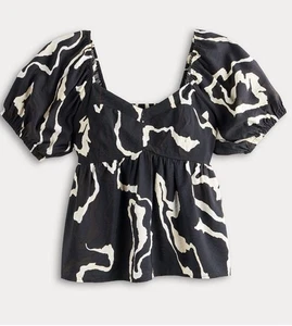Damen Nine West Babydoll Oberteil, Small Black Trail - Bild 1 von 3