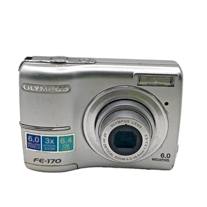 Olympus FE-170 6.0MP Digital Camera Silver – Lens Issue / For Parts or Repair - Imagen 1 de 12