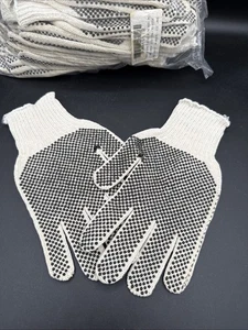 Guantes de trabajo industriales de algodón con agarre de punto negro 12 pares 1 docena talla grande México - Imagen 1 de 8