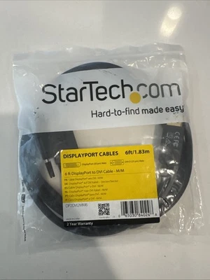 StarTech 6ft DisplayPort 20 pin to DVI-D 25 pin DVI Cable M/M DP2DVI2MM6 NEW - Image 1 of 2