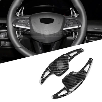 Extensión de palanca de cambios de volante impresión de carbono para Cadillac CT4 CT5 XT4 XT6 Foto 1 de 4