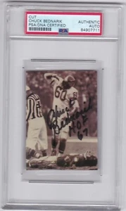 PSA DNA CERT CHUCK BEDNARIK AUTOGRAPHED SIGNED FAMOUS MAGAZINE CUT PHOTO EAGLES - Picture 1 of 1