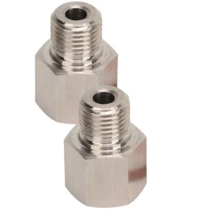 2PCS Stainless 1/8in NPT Female To M10 X 1.0 Male Pressure Gauge Sender Adapter - Foto 1 di 12