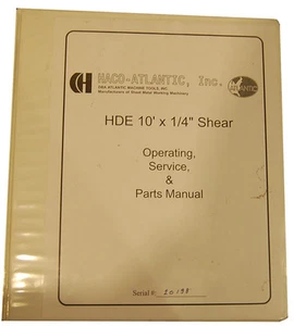 Piezas de operaciones y manual eléctrico Atlantic Haco HDE 10 x 1/4 - Imagen 1 de 1