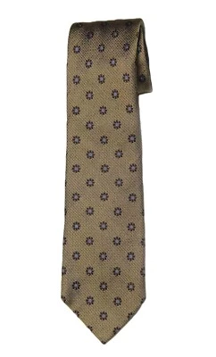 Corbata de seda floral plegada a mano Peter Millar marrón gris larga para hombre Foto 1 de 2