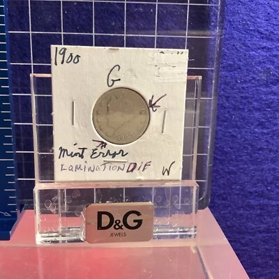 Liberty V 1900 error de níquel laminación troquel grieta raro Foto 1 de 4