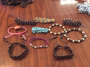 10 Piece Bracelet Handmade Stretch Slide Assortment Actual Lot Pictured Lot A - Picture 1 of 4