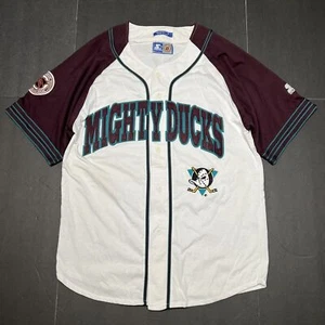 Vintage 90s Starter Mighty Ducks Jersey T-Shirt Size M - Bild 1 von 8