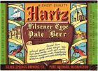 1940s IRTP WASHINGTON Port Orchard HARTZ PALE BEER 11oz Label Tavern Trove