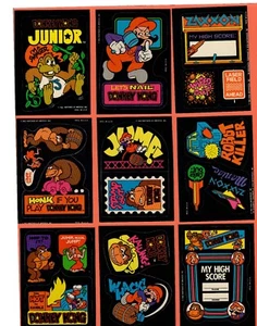 Donkey Kong / Mario Vintage Nintendo 1982 Topps Stickers lot of 9 - Picture 1 of 20