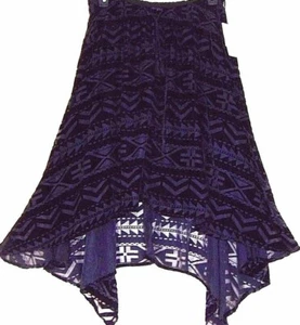 NWT DENIM & SUPPLY RALPH LAUREN BLACK VELVET & CHIFFON HI-LOW LINED SKIRT size L - Picture 1 of 10