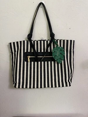 Tommy Bahama Royal Palm Beach Tote, Black White Stripes - Image 1 of 4