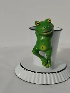 Green Frog Flower Pot Hanger Garden Figurine Deco Ornament - Picture 1 of 1