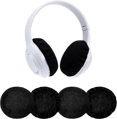 BREMOROU Headphone Cloth Covers 2 Pairs Headphone Sweat Covers Washable Stretchable Heads
