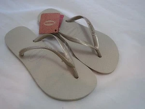 Chanclas brasileñas auténticas HAVAIANAS EE. UU. 6 bronceadas arena doradas claras - Imagen 1 de 3
