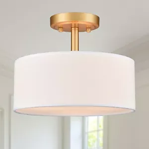 Modern Light Fixture Ceiling Mount Flush Mount Drum Ceiling 3-Light Fixture - Picture 1 of 6