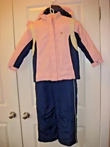 ALPINETEK GIRL'S SKI SNOW SUIT PINK & NAVY SIZE 7 (6X) NWOT COAT & SNOWPANTS SET - Picture 1 of 5