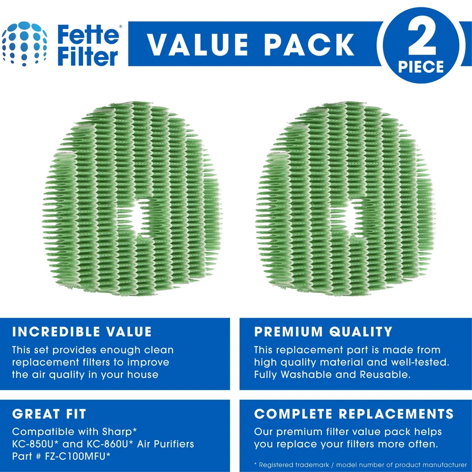 Filtro humidificador compatible con Sharp KC-850U y KC-860U - Parte # FZ-C100MFU Foto 1 de 4