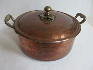 Olla y tapa italiana hecha a mano de cobre y latón Cu Artigiana gama Michael champiñón - Imagen 1 de 13