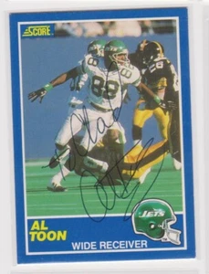 AL TOON NEW YORK JETS 1989 SCORE #10 WISCONSIN AUTOGRAPHED CARD DINGED CORNERS - Picture 1 of 1
