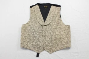 Scully Mens Sz XXL Western Tan Paisley Button Front Vest Back Buckle Adjuster - Picture 1 of 6