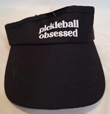Visera de tenis Pickleball Obsessed negra talla única para todos sombrero - nueva con etiquetas Foto 1 de 4