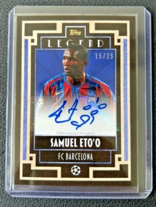 2021-22 Topps DECO UCC [First Edition] FC Barcelona SAMUEL ETO'O Blue Auto /25 - Picture 1 of 2