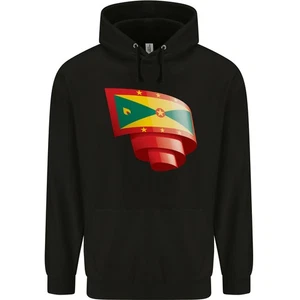 Curled Grenada Flag Grenadians Day Football Childrens Kids Hoodie - Picture 1 of 37