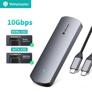 M.2 NGFF NVME SATA SSD Enclosure Aluminium USB 3.2 Converter Adapter 10 Gbps - Afbeelding 1 van 12