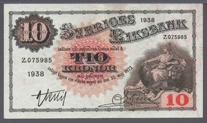 Sweden 1938 10 Kronor P-34u XF - Picture 1 of 2