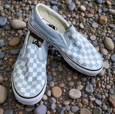 Vans Clásico Zapatos Sin Cordones a Cuadros Talla 5.5 Mujer 4 Hombre Azul Claro Tenis Foto 1 de 4