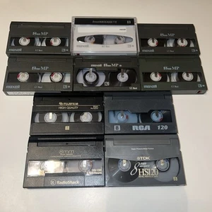 (10) Used Maxell TDK Fujifilm Radioshack Video8 120 Minute Video Tapes Cassettes - Picture 1 of 4